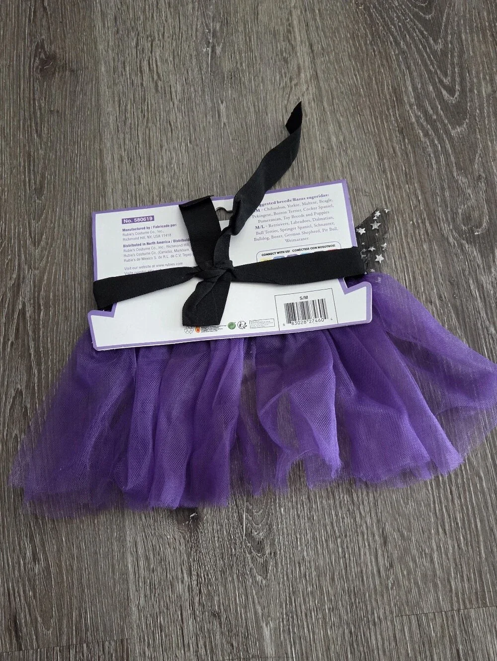 Rubies Pet Shop Boutique Halloween Spider Tutu Costume Purple Black Stars S/M